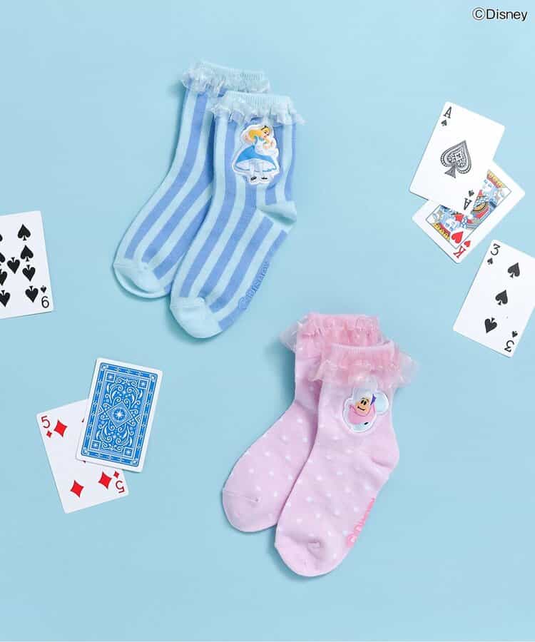 日本直送 apres les cours  x x Disney ALICE in WONDERLAND 襪一對 10-21cm 襪系列