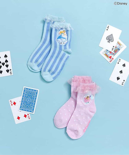 日本直送 apres les cours  x x Disney ALICE in WONDERLAND 襪一對 10-21cm 襪系列