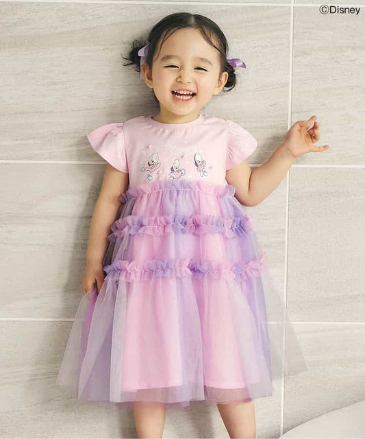日本童裝 apres les cours x Disney ALICE in WONDERLAND 生蠔BB網紗連身裙 80-130cm 女童款 初生嬰兒 夏季 DRESSES