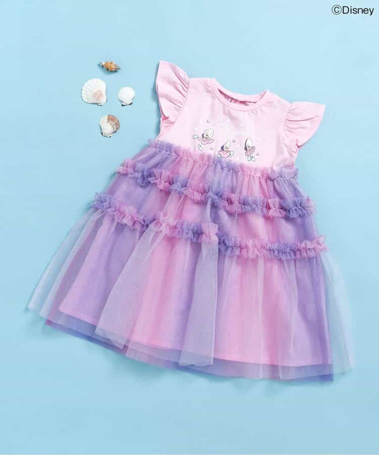 日本童裝 apres les cours x Disney ALICE in WONDERLAND 生蠔BB網紗連身裙 80-130cm 女童款 初生嬰兒 夏季 DRESSES
