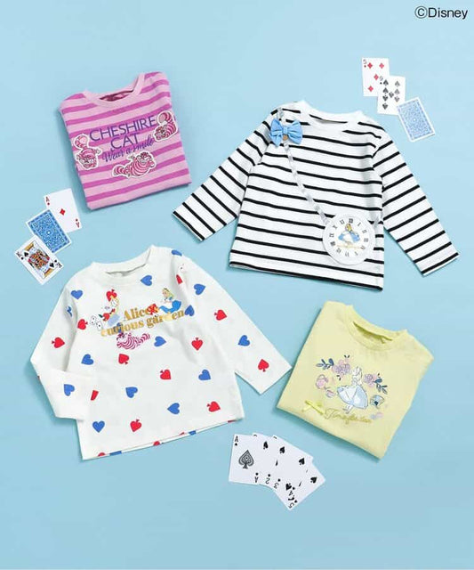 日本童裝 apres les cours x Disney ALICE in WONDERLAND 印花上衣 80-130cm 女童款 春季 TOPS