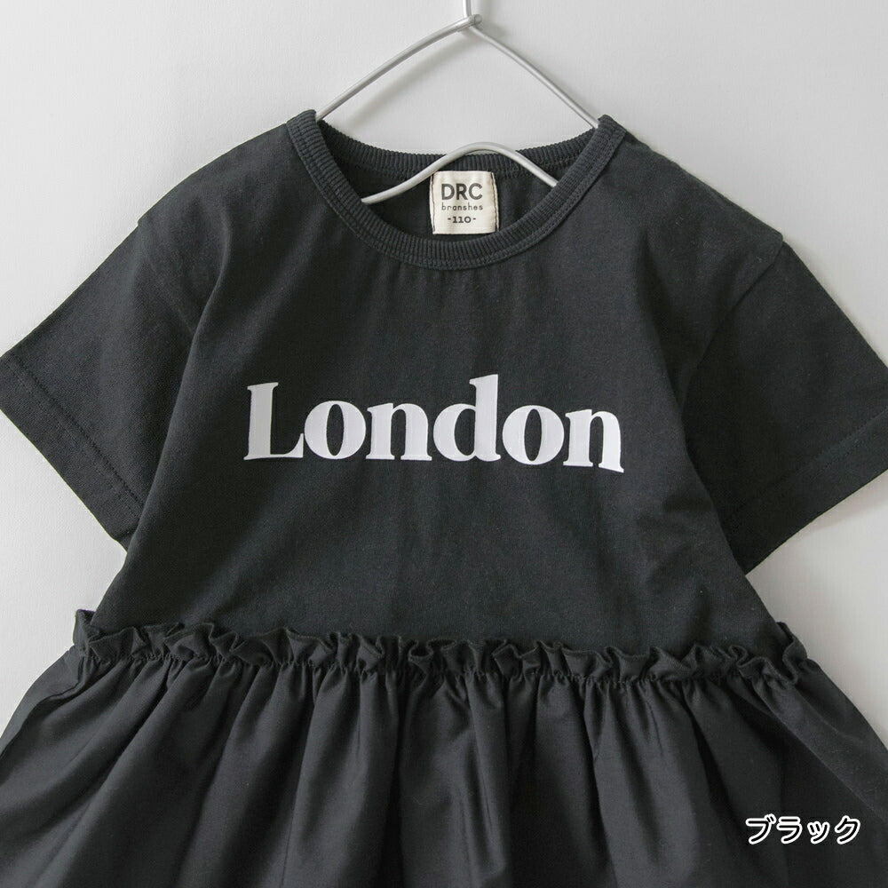 日本童裝 Branshes 字母印花裙邊上衣 100-150cm 女童款 夏季 TOPS