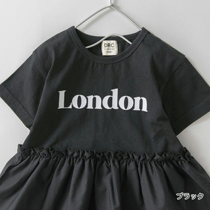 日本童裝 Branshes 字母印花裙邊上衣 100-150cm 女童款 夏季 TOPS