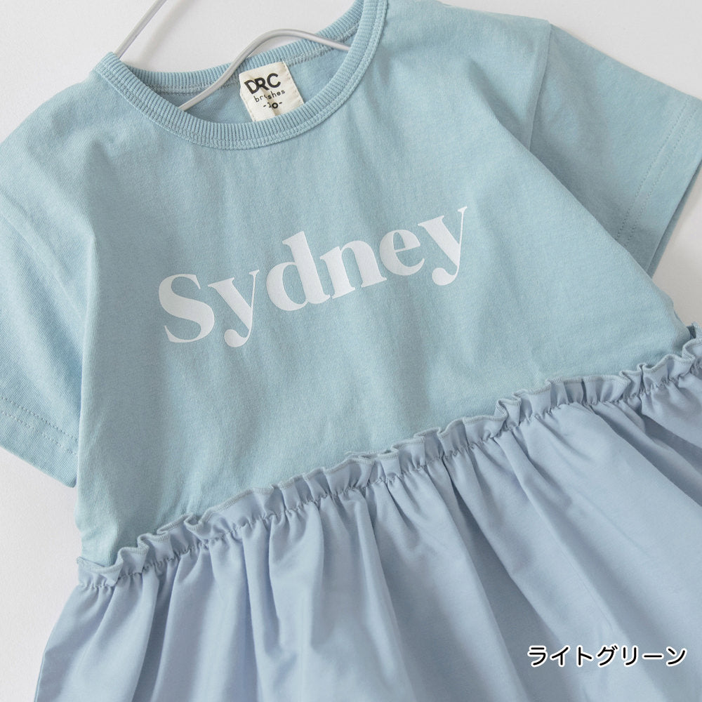 日本童裝 Branshes 字母印花裙邊上衣 100-150cm 女童款 夏季 TOPS