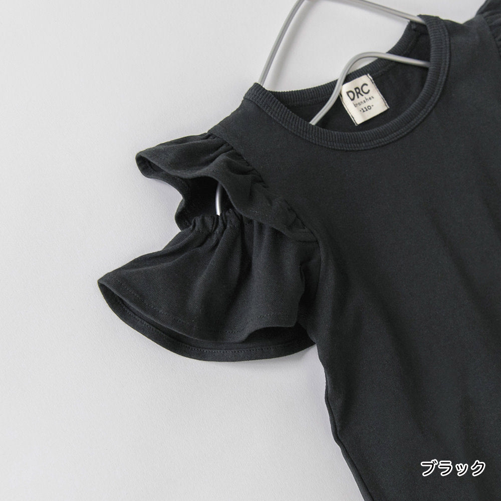 日本童裝 Branshes 露肩荷葉邊上衣 100-150cm 女童款 夏季 TOPS