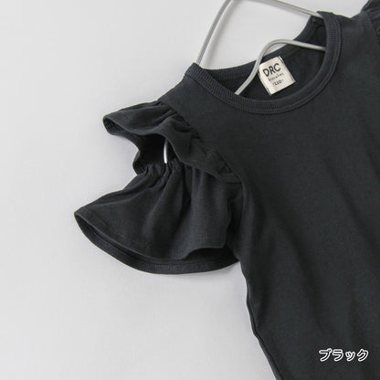 日本童裝 Branshes 露肩荷葉邊上衣 100-150cm 女童款 夏季 TOPS