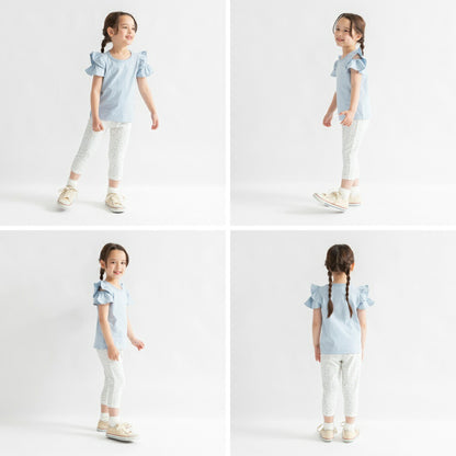 日本童裝 Branshes 露肩荷葉邊上衣 100-150cm 女童款 夏季 TOPS