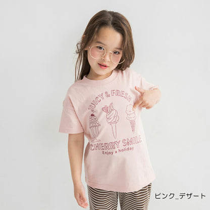 日本童裝 Branshes 印花短袖上衣 100-160cm 女童款 夏季 TOPS