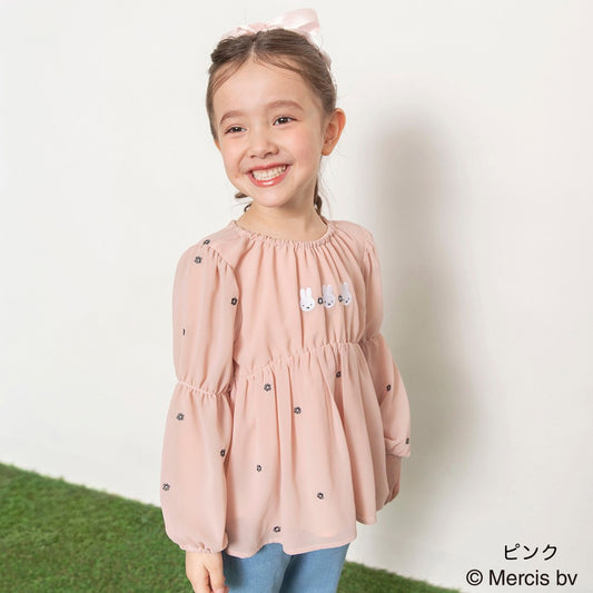 日本童裝 Branshes x miffy 刺繡束腰上衣 90-120cm 女童款 夏季 TOPS