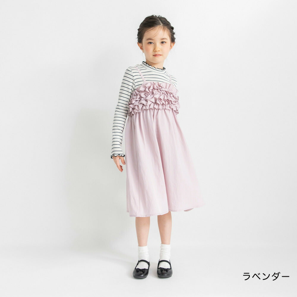 日本童裝 Branshes 荷葉邊吊帶連身裙 90-150cm 女童款 夏季 DRESSES