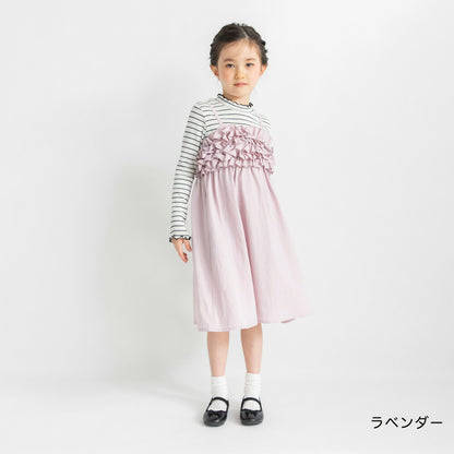 日本童裝 Branshes 荷葉邊吊帶連身裙 90-150cm 女童款 夏季 DRESSES