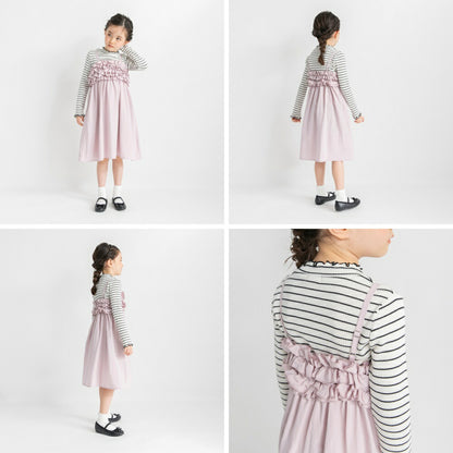 日本童裝 Branshes 荷葉邊吊帶連身裙 90-150cm 女童款 夏季 DRESSES