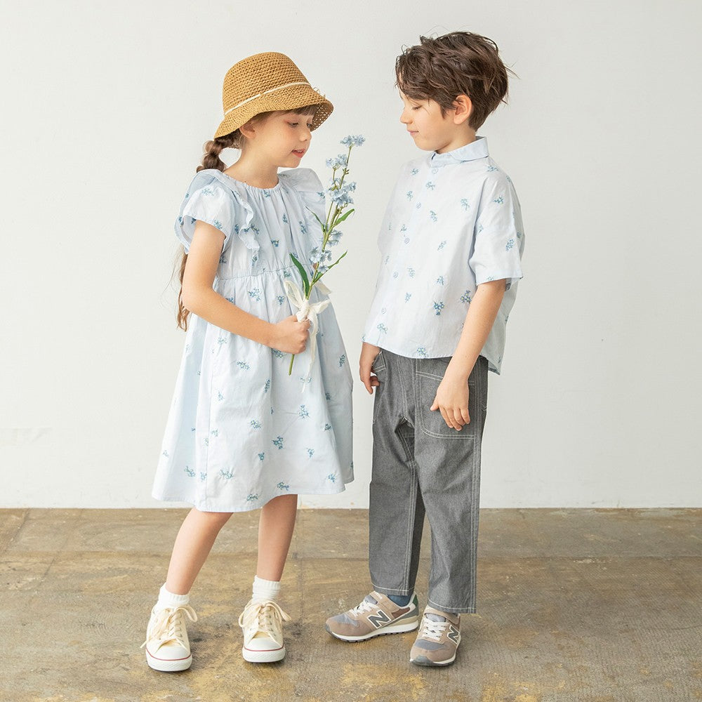 日本童裝 Branshes 花卉刺繡連身裙 80-150cm 男童款 夏季 DRESSES Flower