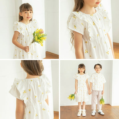 日本童裝 Branshes 花卉刺繡連身裙 80-150cm 男童款 夏季 DRESSES Flower