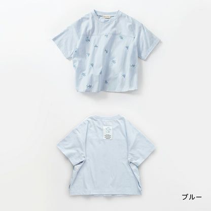 日本童裝 Branshes 花卉刺繡拼接上衣 80-150cm 男童款 夏季 TOPS Flower