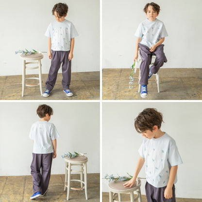 日本童裝 Branshes 花卉刺繡拼接上衣 80-150cm 男童款 夏季 TOPS Flower