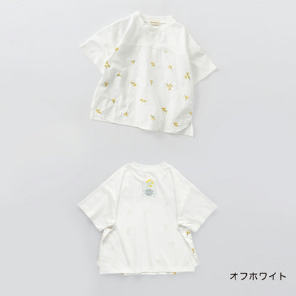 日本童裝 Branshes 花卉刺繡拼接上衣 80-150cm 男童款 夏季 TOPS Flower