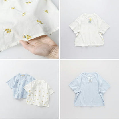 日本童裝 Branshes 花卉刺繡拼接上衣 80-150cm 男童款 夏季 TOPS Flower