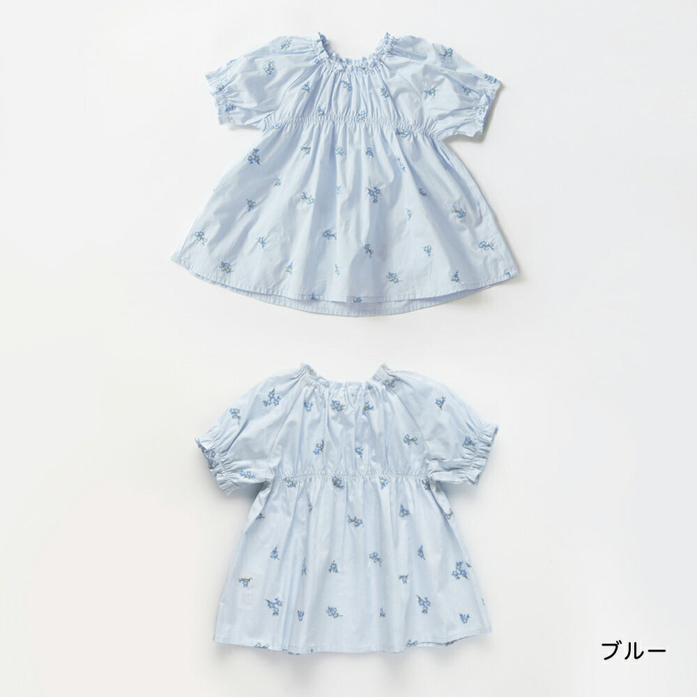日本童裝 Branshes 花卉刺繡上衣 80-150cm 女童款 夏季 TOPS Flower