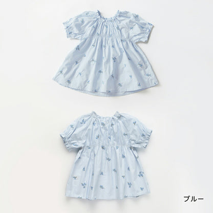 日本童裝 Branshes 花卉刺繡上衣 80-150cm 女童款 夏季 TOPS Flower