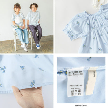 日本童裝 Branshes 花卉刺繡上衣 80-150cm 女童款 夏季 TOPS Flower