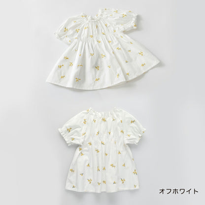 日本童裝 Branshes 花卉刺繡上衣 80-150cm 女童款 夏季 TOPS Flower