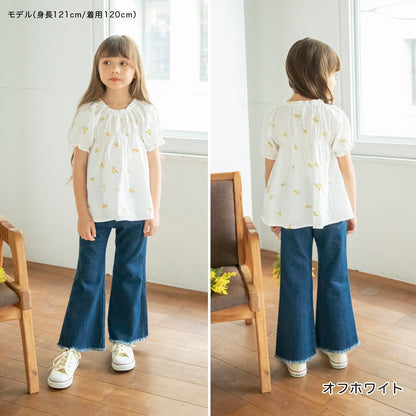 日本童裝 Branshes 花卉刺繡上衣 80-150cm 女童款 夏季 TOPS Flower