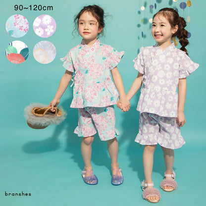日本童裝 Branshes 甚平 日本和服 90-120cm 女童款 夏季 TOPS PANTS 日本夏祭慶典特輯