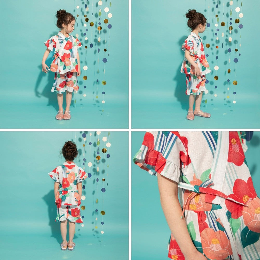 日本童裝 Branshes 甚平 日本和服 90-120cm 女童款 夏季 TOPS PANTS 日本夏祭慶典特輯