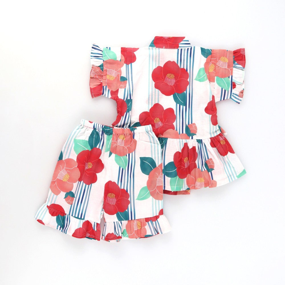 日本童裝 Branshes 甚平 日本和服 90-120cm 女童款 夏季 TOPS PANTS 日本夏祭慶典特輯