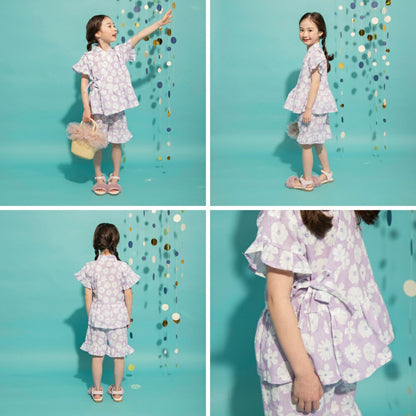 日本童裝 Branshes 甚平 日本和服 90-120cm 女童款 夏季 TOPS PANTS 日本夏祭慶典特輯