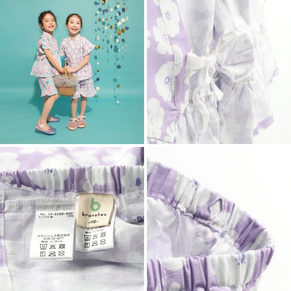 日本童裝 Branshes 甚平 日本和服 90-120cm 女童款 夏季 TOPS PANTS 日本夏祭慶典特輯