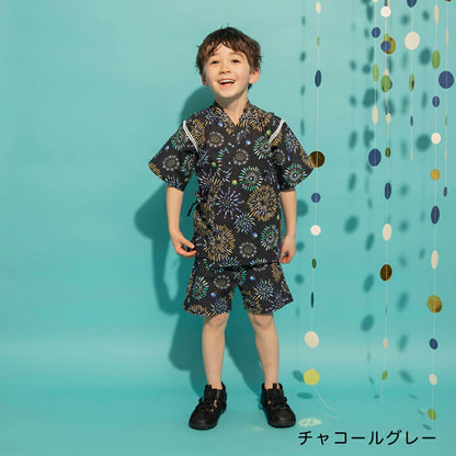 日本童裝 Branshes 日本甚平 日本和服 90-120cm 男童款 夏季 TOPS PANTS 日本夏祭慶典特輯