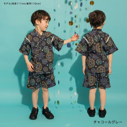 日本童裝 Branshes 日本甚平 日本和服 90-120cm 男童款 夏季 TOPS PANTS 日本夏祭慶典特輯