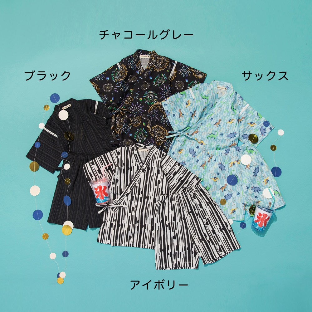 日本童裝 Branshes 日本甚平 日本和服 90-120cm 男童款 夏季 TOPS PANTS 日本夏祭慶典特輯