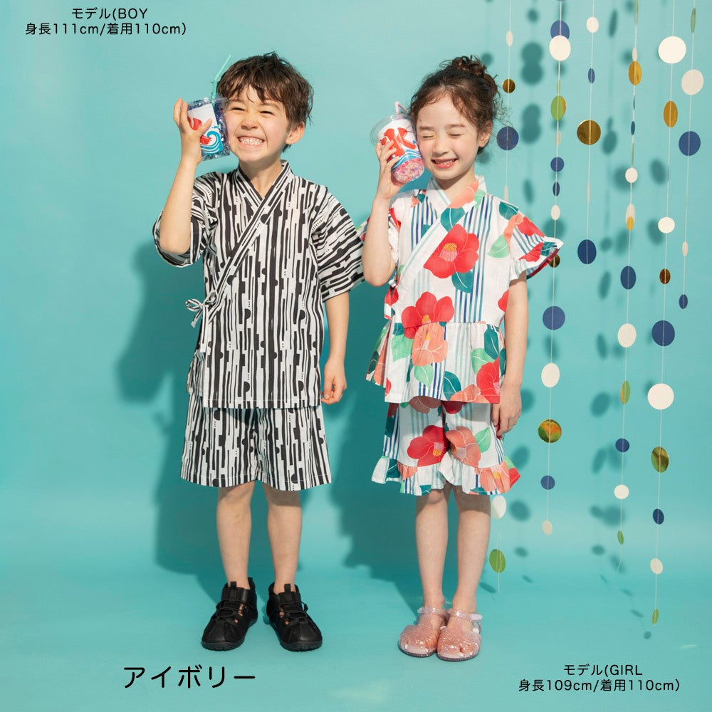 日本童裝 Branshes 日本甚平 日本和服 90-120cm 男童款 夏季 TOPS PANTS 日本夏祭慶典特輯