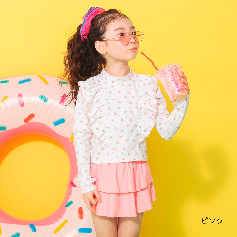 日本童裝 Branshes 泳衣兩件套裝 90-130cm 女童款 夏季 夏日玩水泳衣特輯