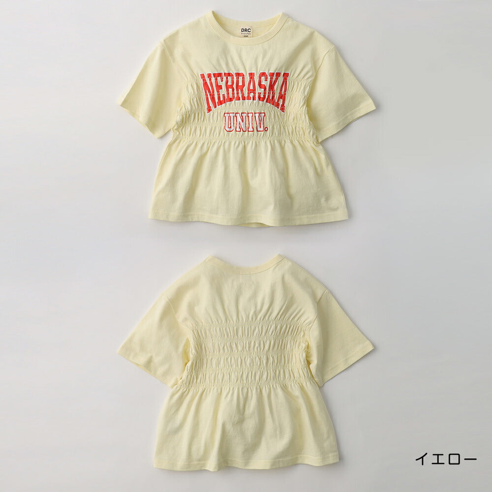 日本童裝 Branshes 皺褶Logo短袖上衣 100-150cm 女童款 夏季 TOPS