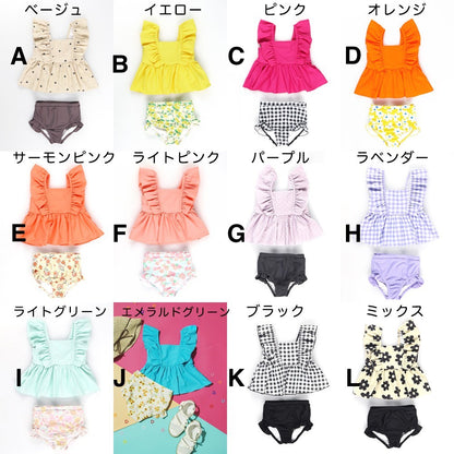 日本童裝 Branshes 泳衣兩件套裝 90-150cm 女童款 夏季 夏日玩水泳衣特輯