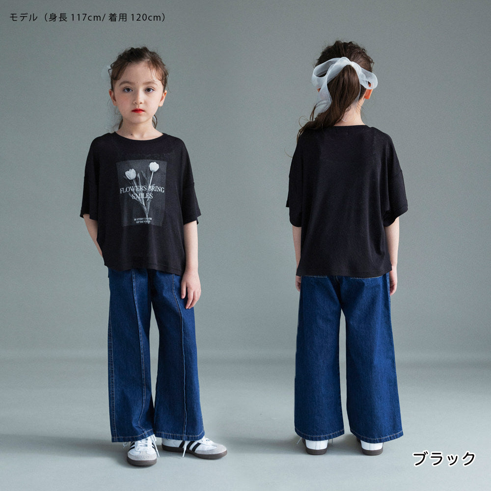 日本童裝 Branshes 薄紗短袖上衣兩件套裝 100-150cm 女童款 夏季 TOPS