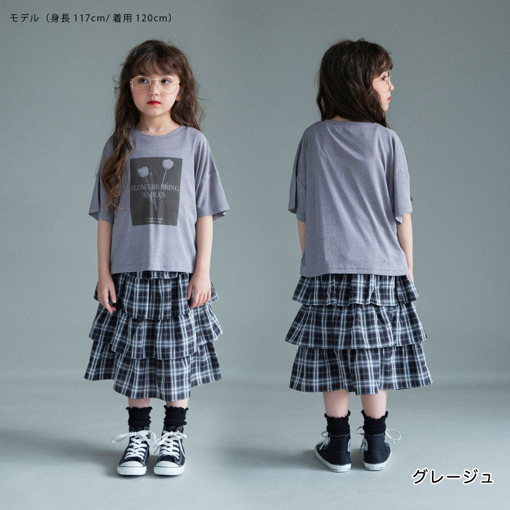 日本童裝 Branshes 薄紗短袖上衣兩件套裝 100-150cm 女童款 夏季 TOPS