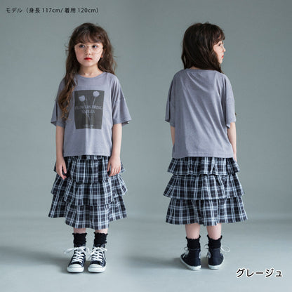 日本童裝 Branshes 薄紗短袖上衣兩件套裝 100-150cm 女童款 夏季 TOPS