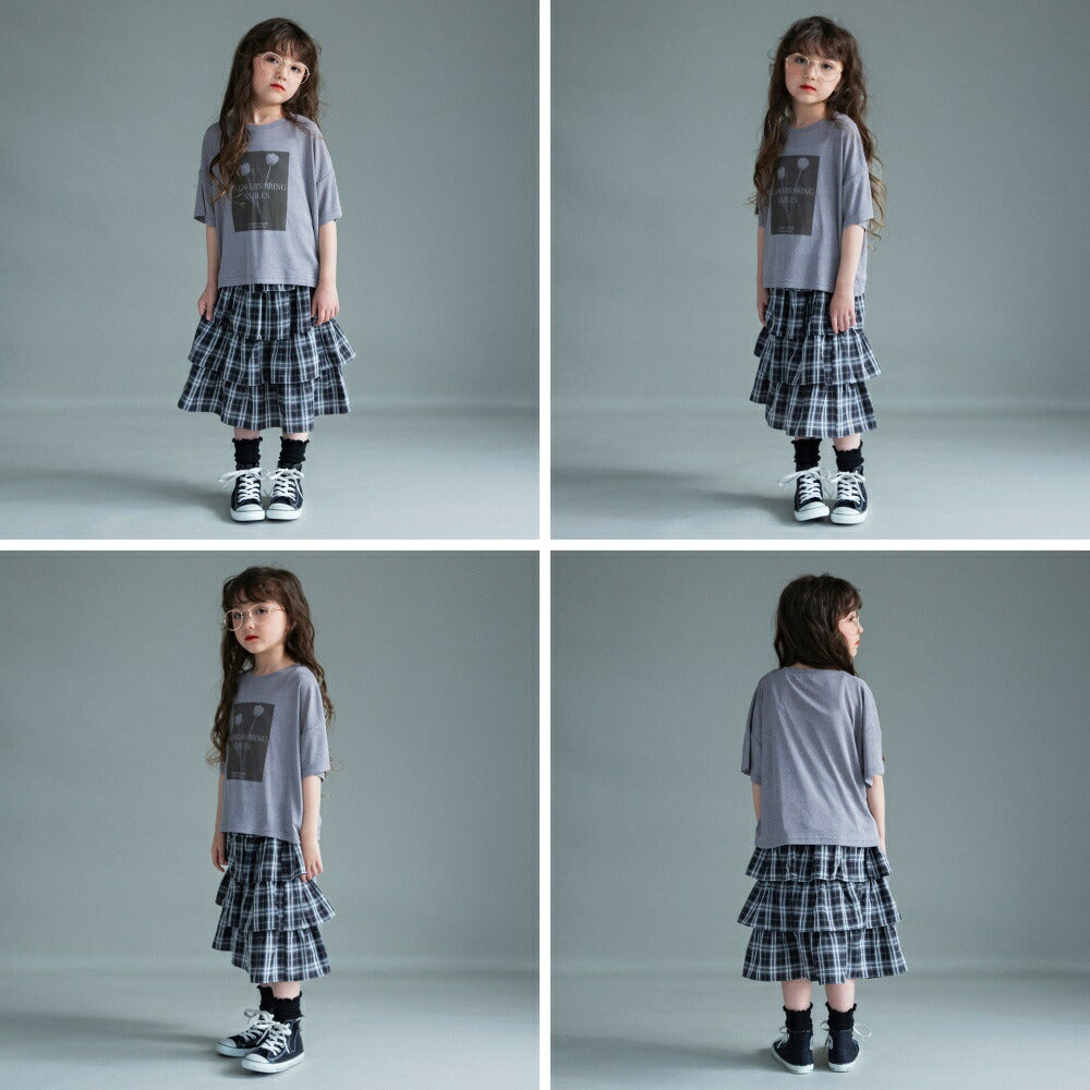 日本童裝 Branshes 薄紗短袖上衣兩件套裝 100-150cm 女童款 夏季 TOPS