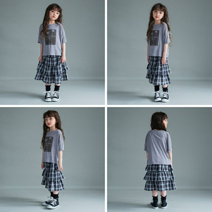 日本童裝 Branshes 薄紗短袖上衣兩件套裝 100-150cm 女童款 夏季 TOPS