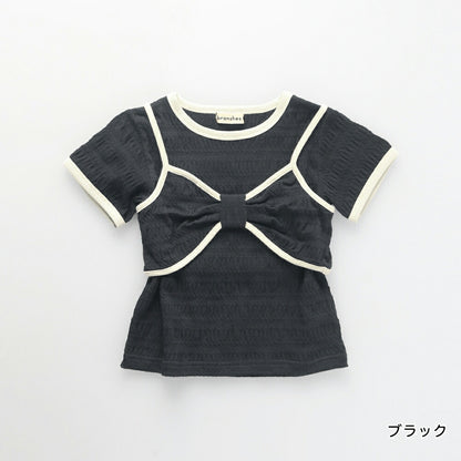 日本童裝 Branshes 緞帶胸衣上衣兩件套裝 100-150cm 女童款 夏季 TOPS