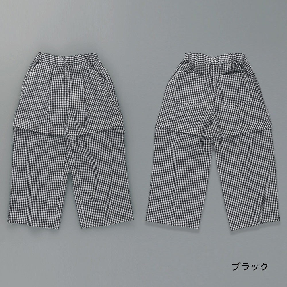 日本童裝 Branshes 2Way 格紋長褲 可拆變成短褲 100-150cm 女童款 夏季 PANTS