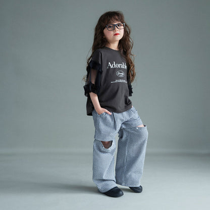 日本童裝 Branshes 2Way 格紋長褲 可拆變成短褲 100-150cm 女童款 夏季 PANTS