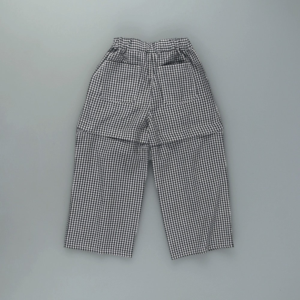日本童裝 Branshes 2Way 格紋長褲 可拆變成短褲 100-150cm 女童款 夏季 PANTS