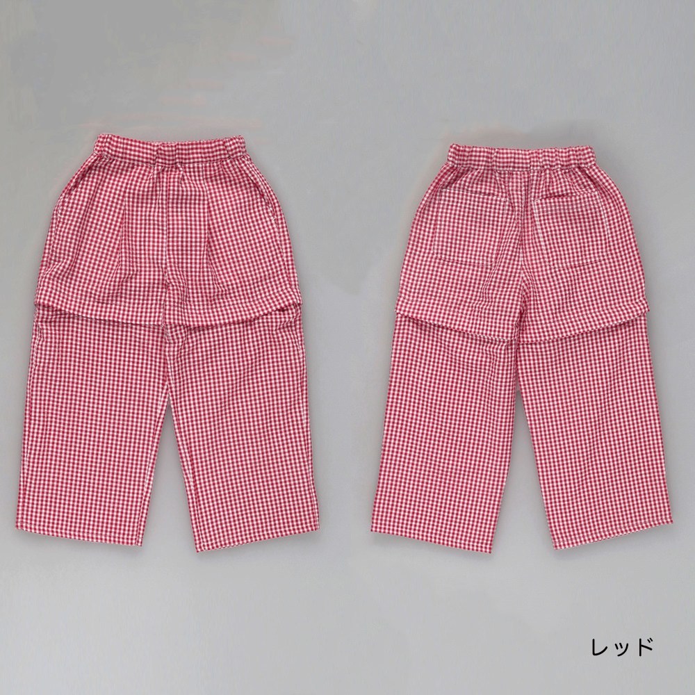 日本童裝 Branshes 2Way 格紋長褲 可拆變成短褲 100-150cm 女童款 夏季 PANTS