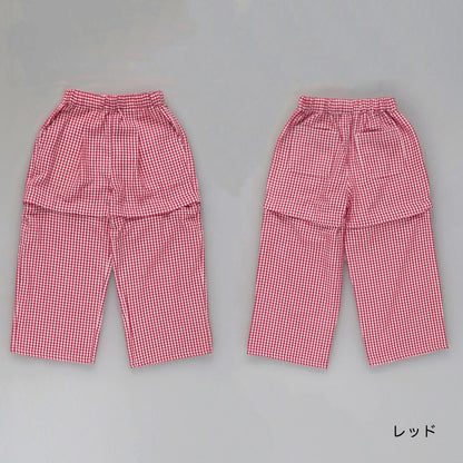 日本童裝 Branshes 2Way 格紋長褲 可拆變成短褲 100-150cm 女童款 夏季 PANTS
